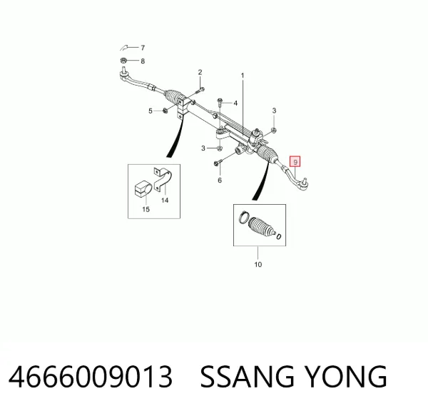 Rótula barra de dirección 4666009013 Ssang Yong