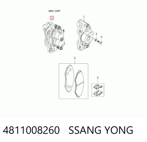 Pinza de freno delantera izquierda 4811008260 Ssang Yong