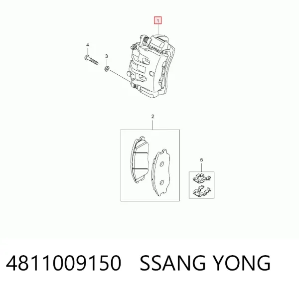 Pinza de freno delantera izquierda 4811009150 Ssang Yong
