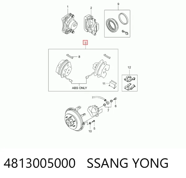 Pastillas de freno 4813005000 Ssang Yong
