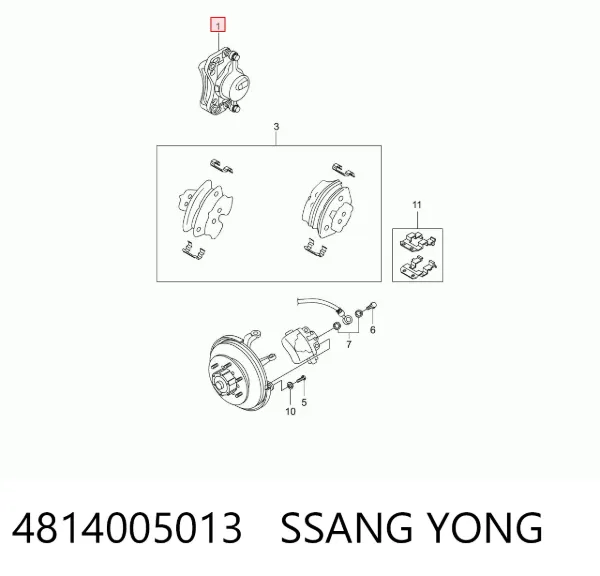 Pinza de freno delantera derecha 4814005013 Ssang Yong