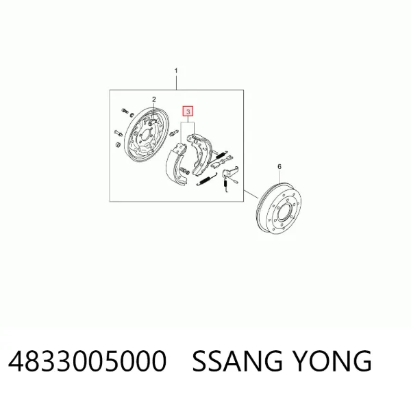Zapatas de freno 4833005000 Ssang Yong