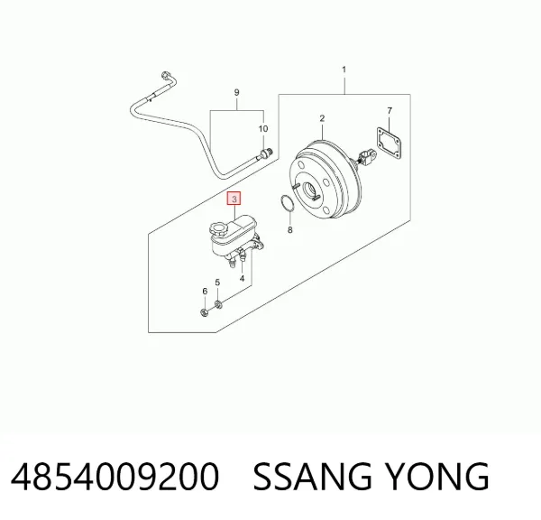 Cilindro maestro de frenos 4854009200 Ssang Yong