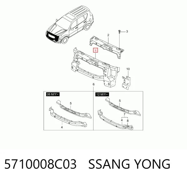 Soporte de radiador SsangYong Rexton I