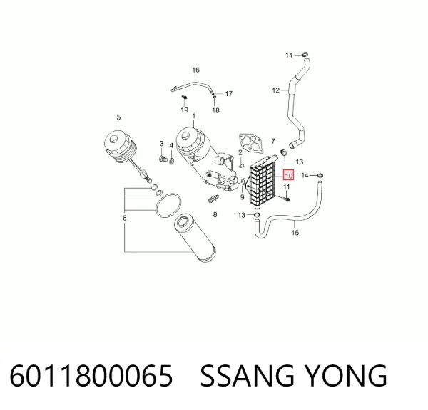 Radiador de aceite 6011800065 Ssang Yong