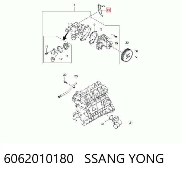 Junta de bomba de agua Mercedes Sprinter I 2-t
