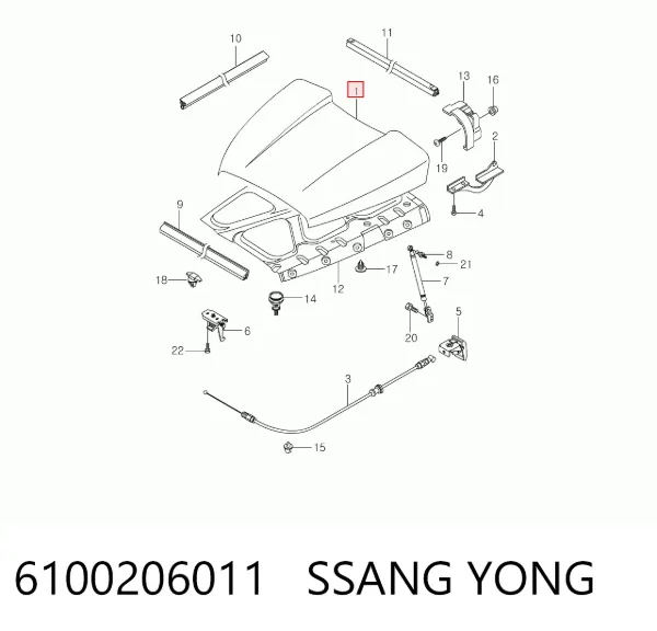 Capó 6100206011 Ssang Yong