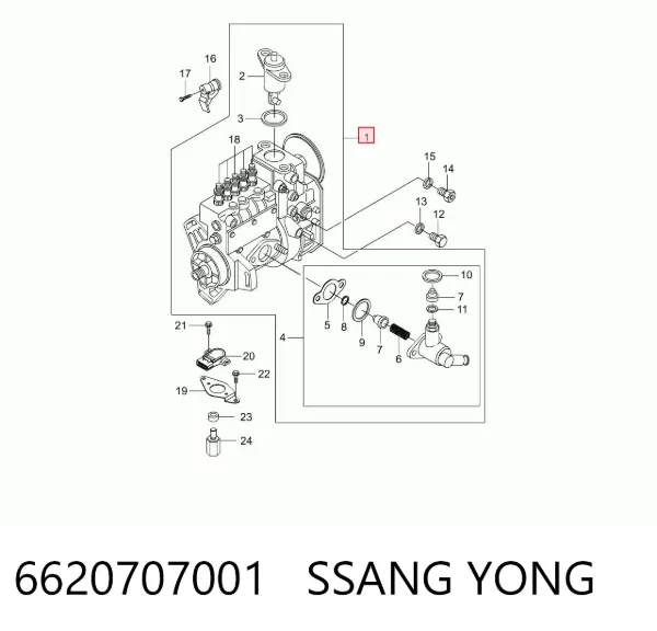 Bomba inyectora 6620707001 Ssang Yong