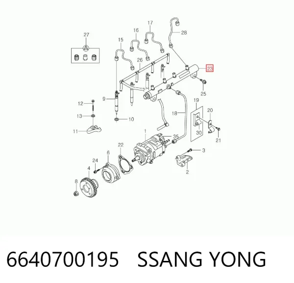 Rampa de combustible 6640700195 Ssang Yong