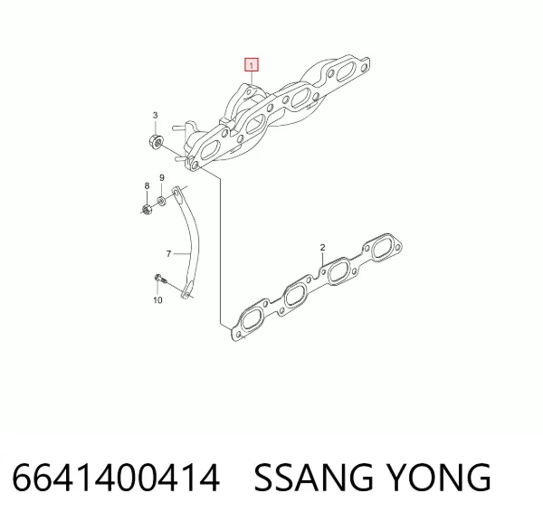 Colector de escape 6641400414 Ssang Yong