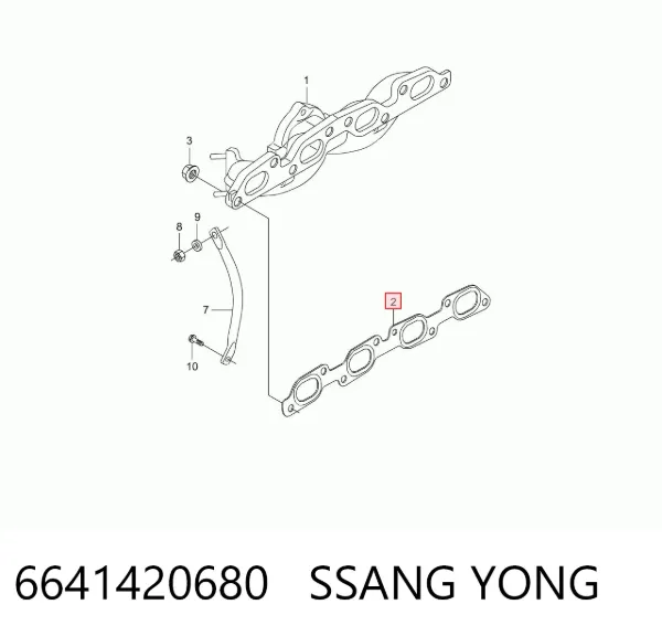 Junta colector escape 6641420680 Ssang Yong