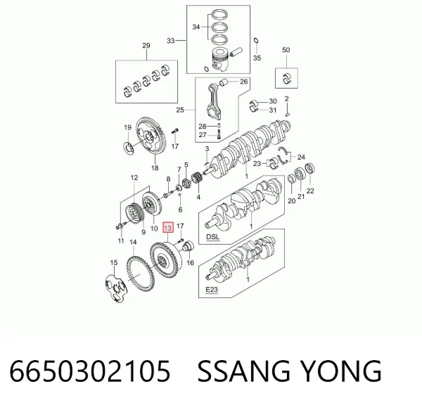 Volante motor 6650302105 Ssang Yong