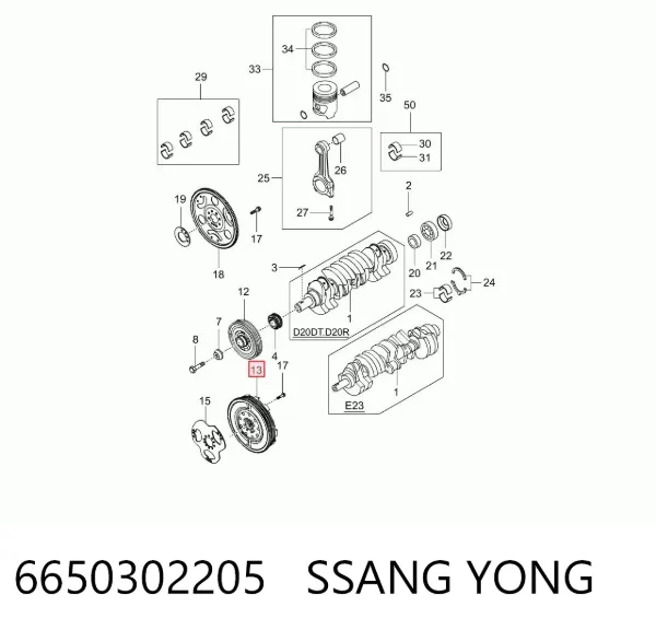 Volante motor 6650302205 Ssang Yong