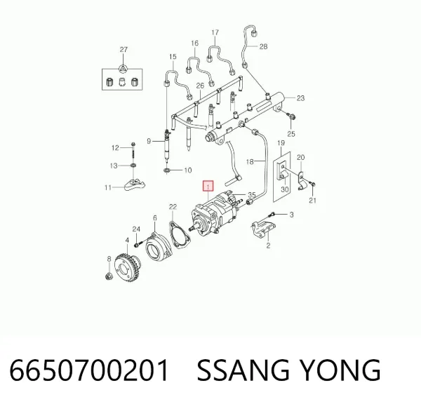 Bomba inyectora 6650700201 Ssang Yong