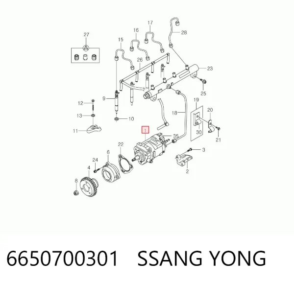 Bomba inyectora 6650700301 Ssang Yong