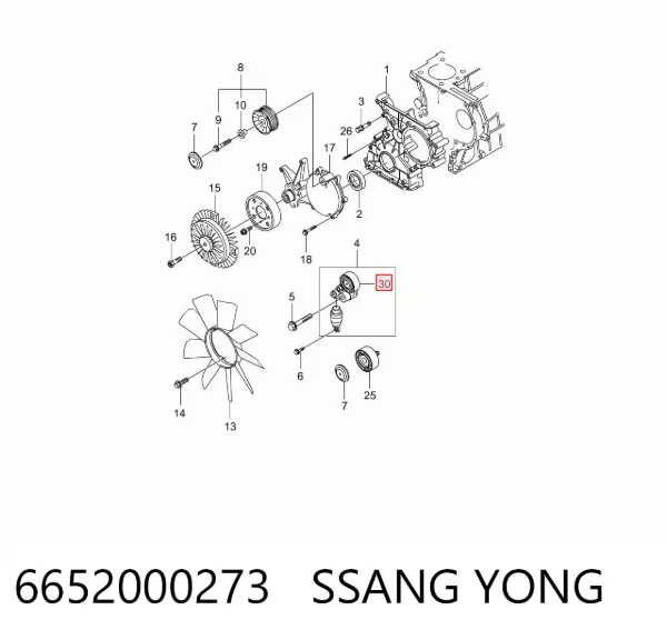 Tensor de correa poli V 6652000273 Ssang Yong
