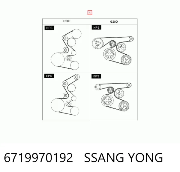 Correa de alternador 6719970192 Ssang Yong