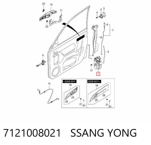 Cerradura 7121008021 Ssang Yong
