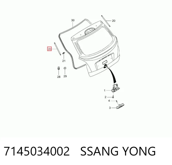 Amortiguador maletero 7145034002 Ssang Yong
