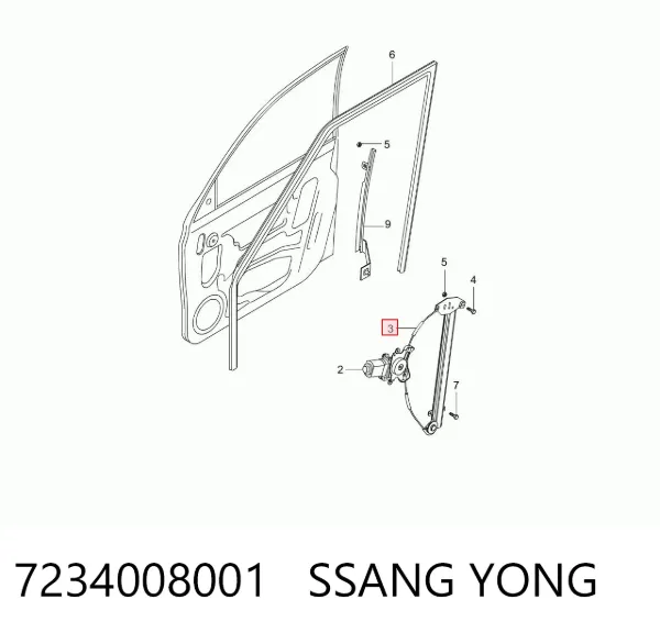 Mecanismo de elevalunas delantero derecha SsangYong Rexton I