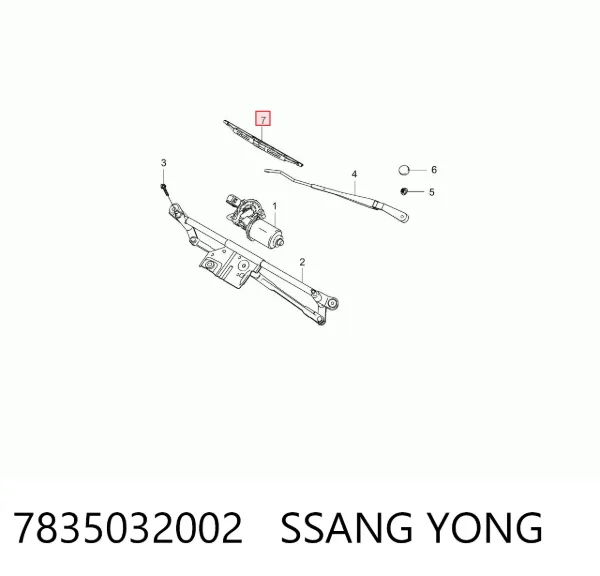Escobilla del limpiaparabrisas del lado del conductor 7835032002 Ssang Yong
