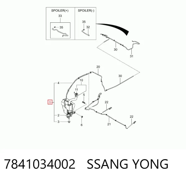 Depósito de limpiaparabrisas 7841034002 Ssang Yong
