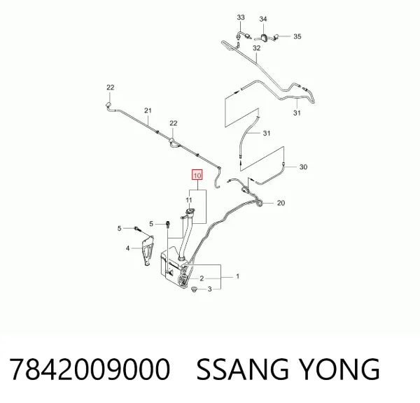 Cuello del depósito de la lavadora 7842009000 Ssang Yong