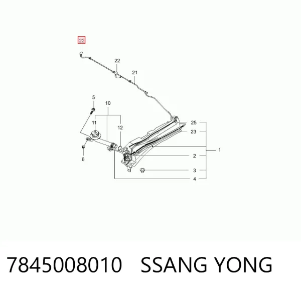 Boquilla del lavaparabrisas 7845008010 Ssang Yong