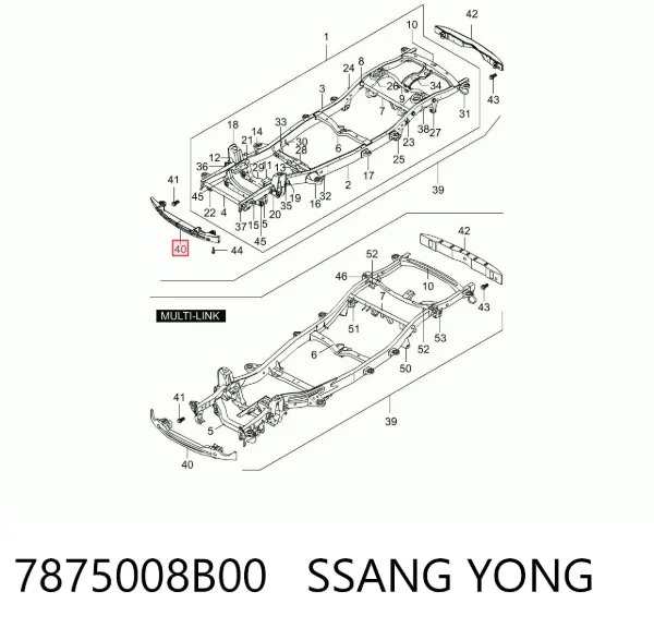 Refuerzo parachoque delantero SsangYong Rexton I