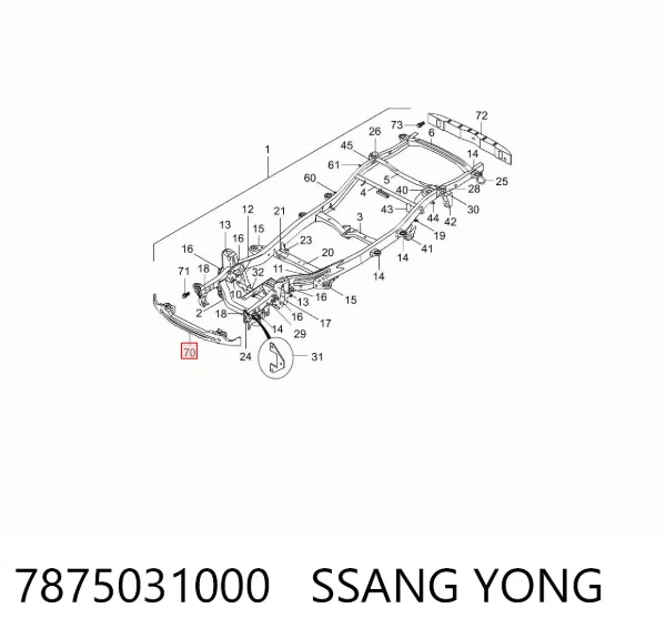 Refuerzo parachoque delantero SsangYong Actyon CJ