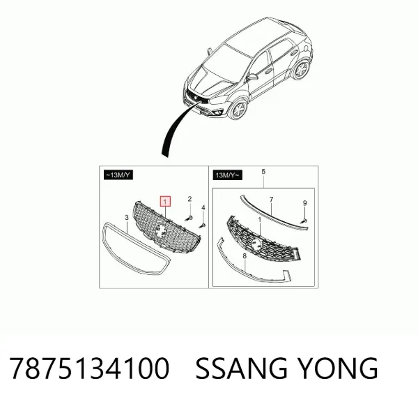 Parrilla SsangYong Actyon 