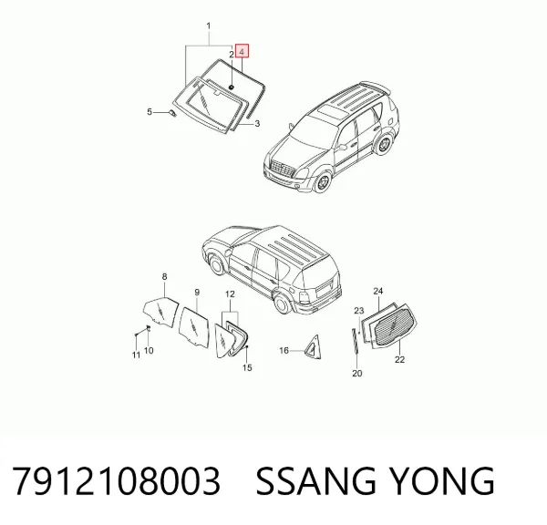 Moldura de parabrisas SsangYong Rexton I