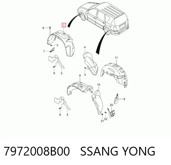 Paso rueda SsangYong Rexton I