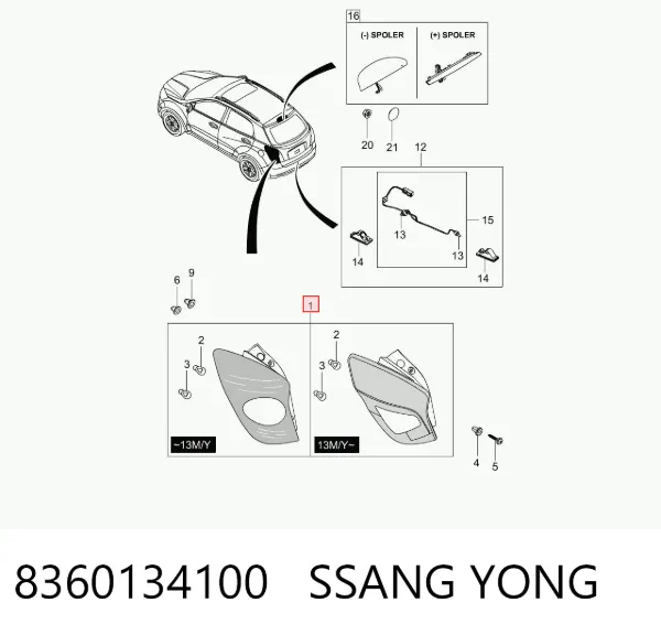 Piloto trasero izquierdo 8360134100 Ssang Yong