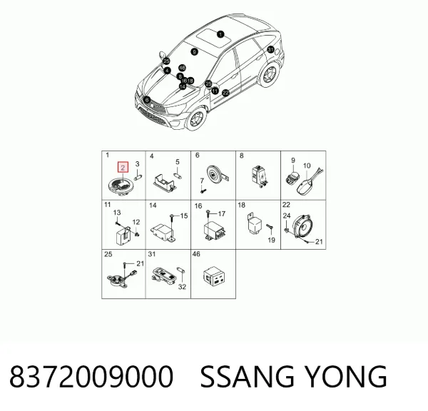  8372009000 Ssang Yong