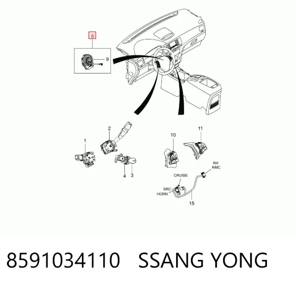Anillo AIRBAG 8591034110 Ssang Yong