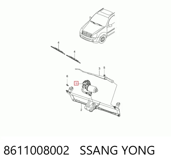 Motor limpiaparabrisas 8611008002 Ssang Yong