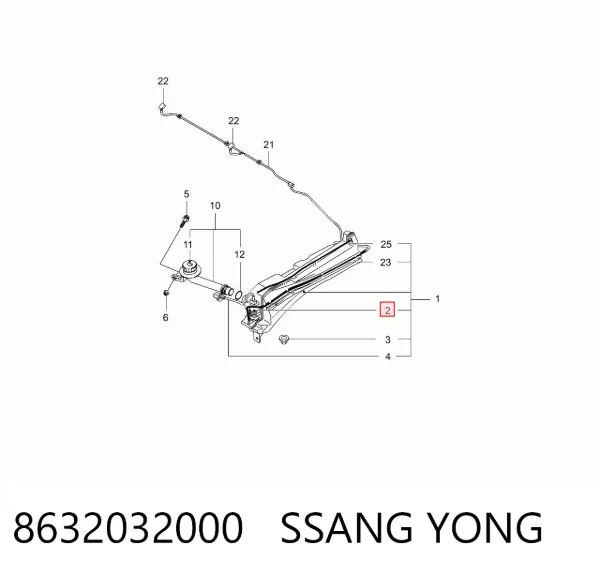 Bomba de agua limpiaparabrisas, delantera 8632032000 Ssang Yong