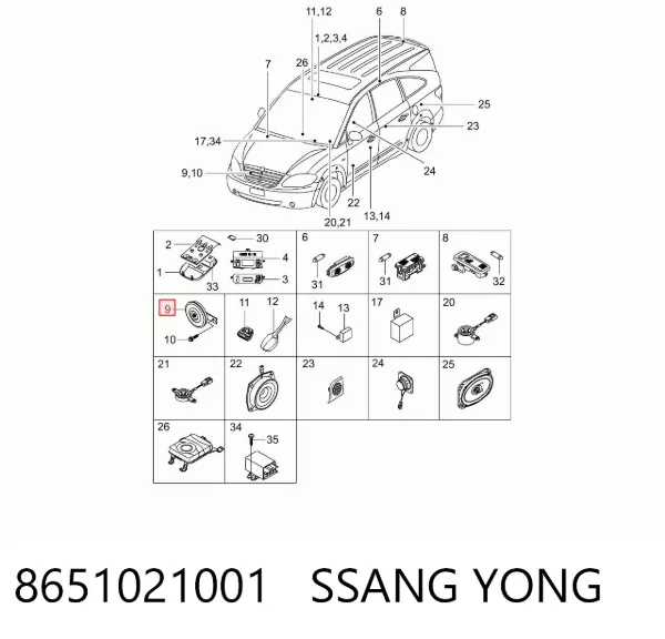 Claxon SsangYong Kyron 