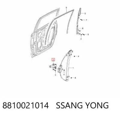 Motor del elevalunas de la puerta trasera derecha SSANG YONG 8810021014