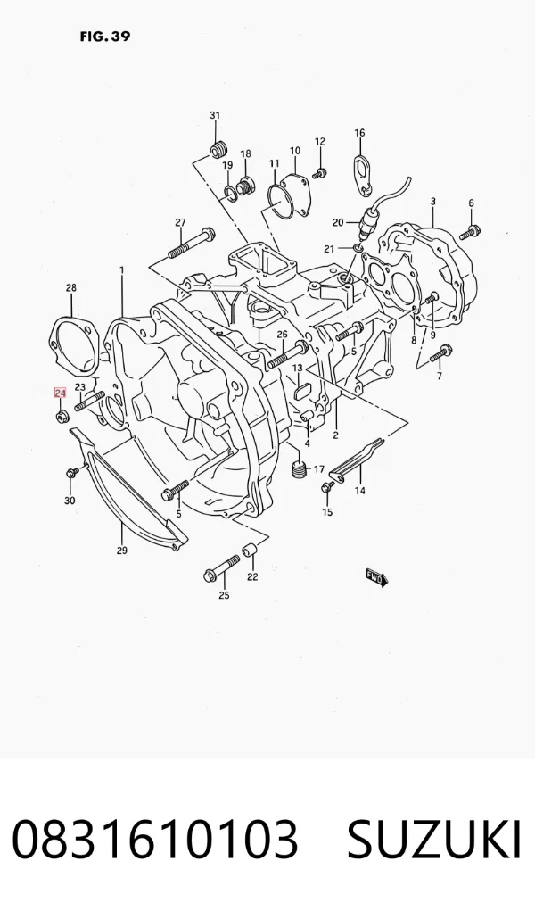 Tuerca del colector de escape 0831610103 Suzuki