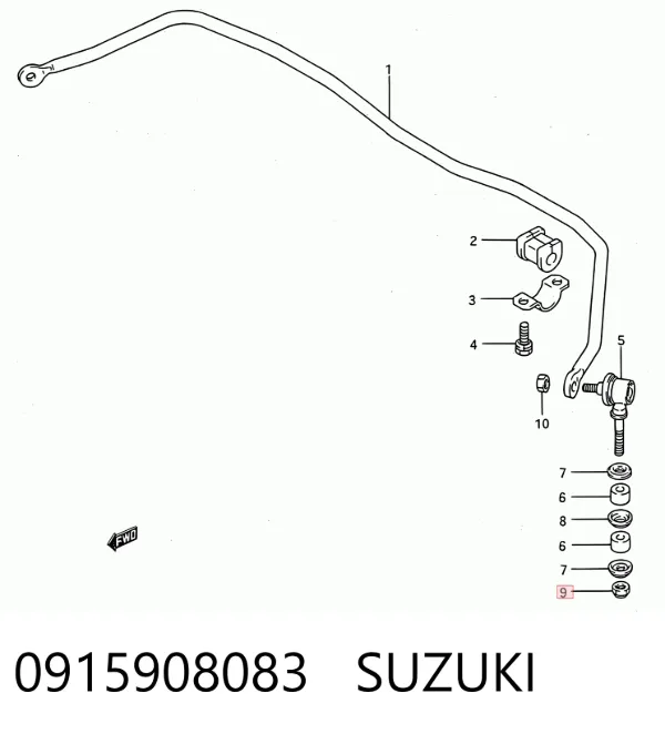 Bieleta estabilizadora delantera 0915908083 Suzuki