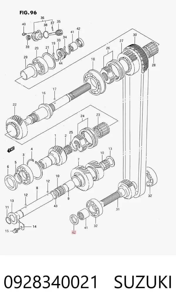 Retén de salida trasero de la caja de transferencia 0928340021 Suzuki