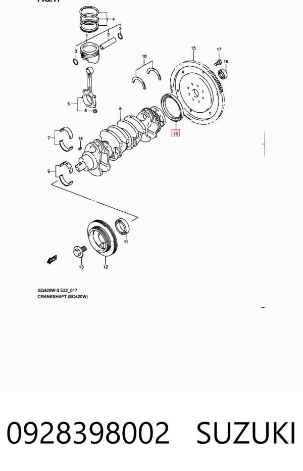 Retén de cigüeñal 0928398002 Suzuki