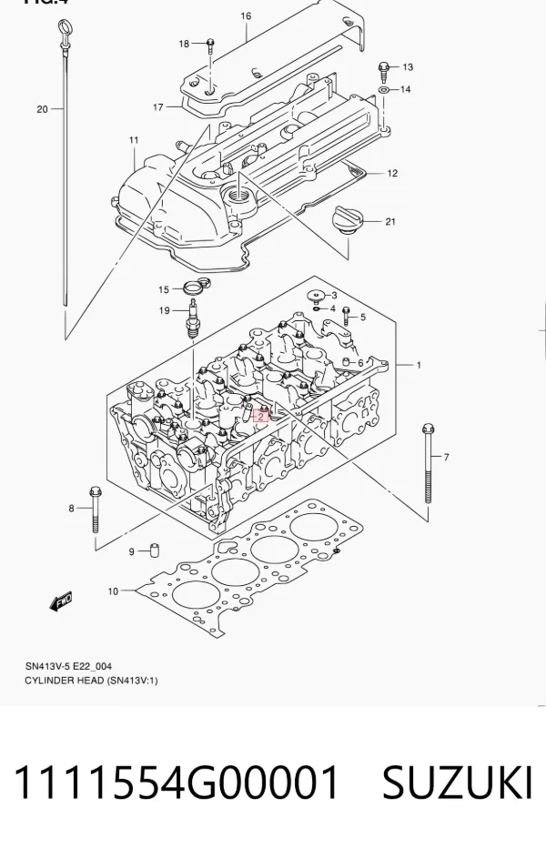 Guía de válvula 1111554G00001 Suzuki
