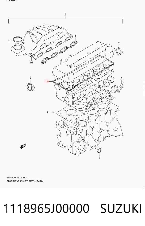 Junta tapa de balancines 1118965J00000 Suzuki