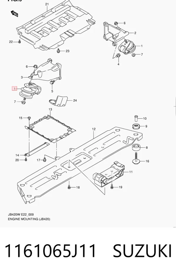 Soporte de motor, Izquierda / Derecha 1161065J11 Suzuki