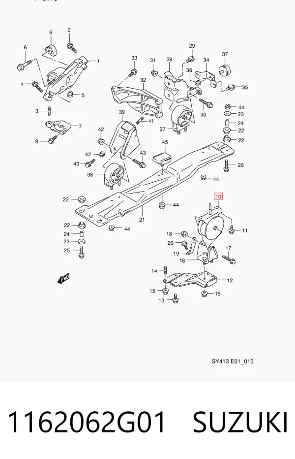 Soporte izquierdo del motor 1162062G01 Suzuki