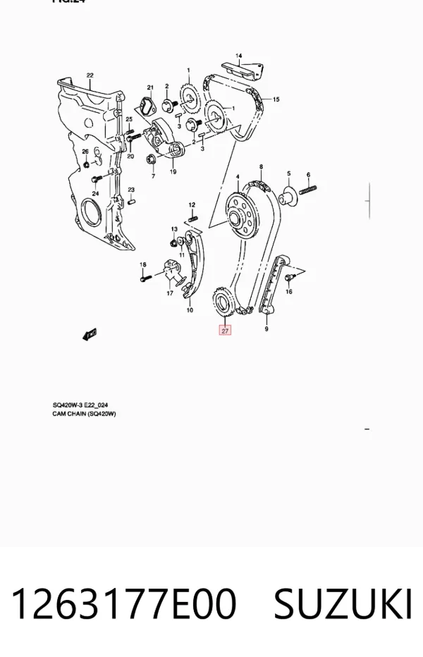 Piñón del cigüeñal 1263177E00 Suzuki