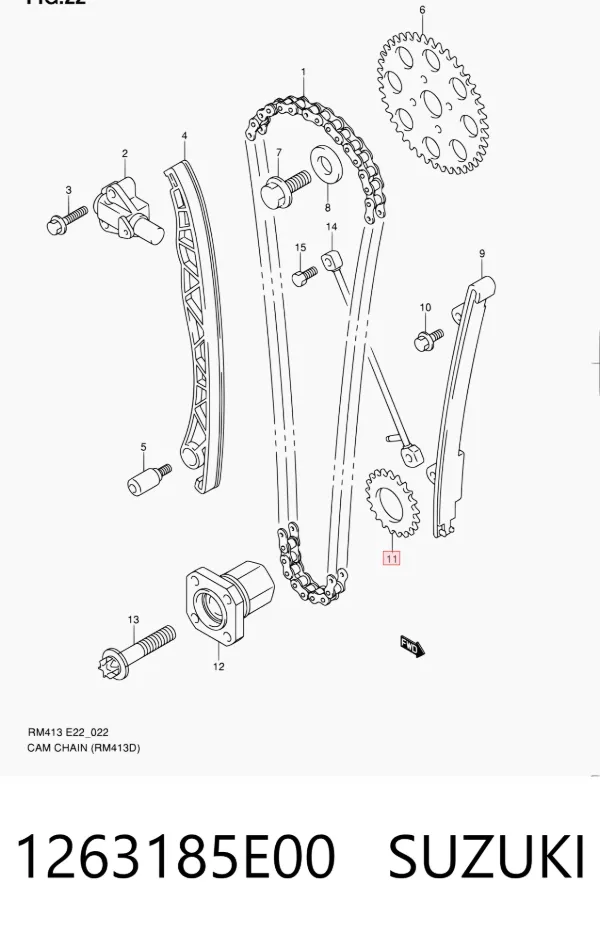 Kit de cadena de distribución 1263185E00 Suzuki